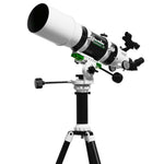 Sky-Watcher StarTravel 120 refractor telescope with finder, diagonal eyepiece and white manual mount