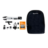 Accessories including backpack, tripod, eyepieces, finderscope and smartphone adapter for the Celestron Travel Scope 70 DX Portable Telescope with Smartphone Adapter