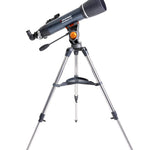 Celestron AstroMaster 102AZ Telescope with tripod at full height facing right