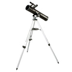 Celestron PowerSeeker 767 Reflector Telescope with tripod at full height side on