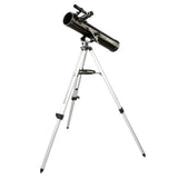 Celestron PowerSeeker 767 Reflector Telescope with tripod at full height side on