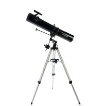 Load image into Gallery viewer, Black reflector telescope on tripod