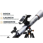 Celestron StarSense Explorer LT 70 AZ Telescope with smartphone attachment     with instructions Doc, Launch & Observe