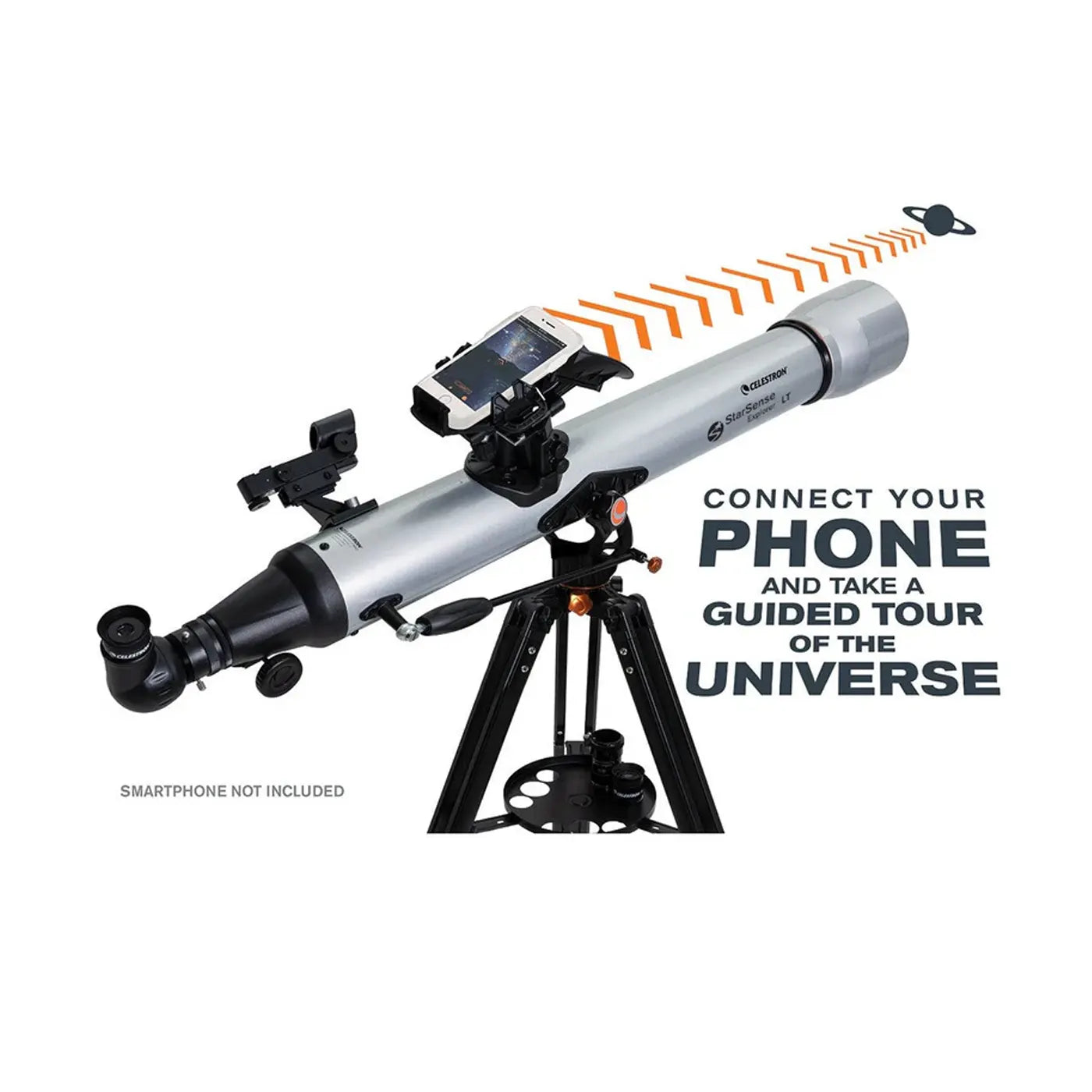 Celestron StarSense Explorer LT 80AZ 80mm refractor telescope with smartphone mount
