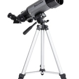 Celestron Travel Scope 70 DX Portable Telescope with Smartphone Adapter facing right tripod at half height