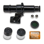 Accessory pack contents - 2x eye pieces, moon filter, finderscope, astronomy software 