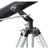 close up of the metal alt-Az mount on the saxon 607