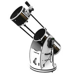 Sky-Watcher 10" Collapsible Dobsonian Telescope with GoTo - side - front view showing Syn-scan system and extended collapsible tube