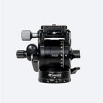Front view of the ZWO Seestar TH10 fluid tripod head showing the quick-release plate, adjustment knobs and degree scales