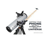 Celestron-starsense-explorer-dx-130az-reflector-telescope with smartphone connection feature on a white background