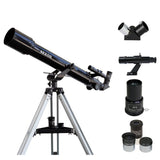 Saxon 707 AZ2 Refractor Telescope with eypiece finderscope and barlow accessories 
