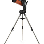 Full height steel tripod with mount, hand controller and orange Celestron Nexstar 8SE Computerised Telescope