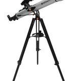 Full hieght black tripod with the Celestron StarSense Explorer LT 80AZ - Smartphone app-enabled refractor telescope