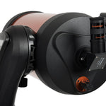 Close up details of the eyepiece, focuser and finderscope of the Celestron Nexstar 8SE Computerised Telescope