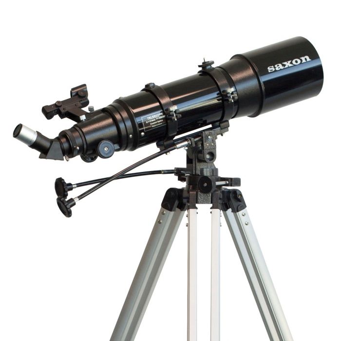 Black Saxon 1206-AZ3 Pioneer Refractor Telescope with AZ3 Metal mount facing right 