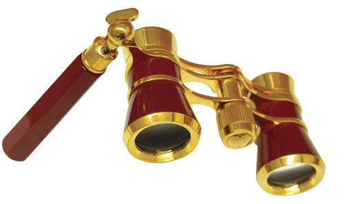 saxon 3x25 Opera Glasses with Handle (Red)