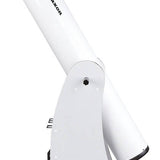 White Saxon 6" Dobsonian Telescope tall view, tube pointing up