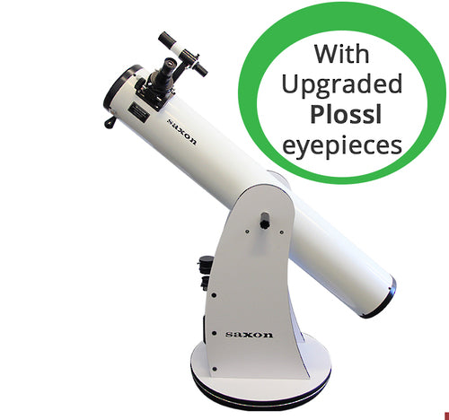Saxon 6" Dobsonian Telescope with upgraded Plossl Eyepieces logo 